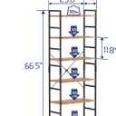 NUMENN 6 Tier Bookshelf, Tall Bookcase Shelf Storage Organizer, Modern Book Shelf for Bedroom, Living Room and Home Office, Vintage