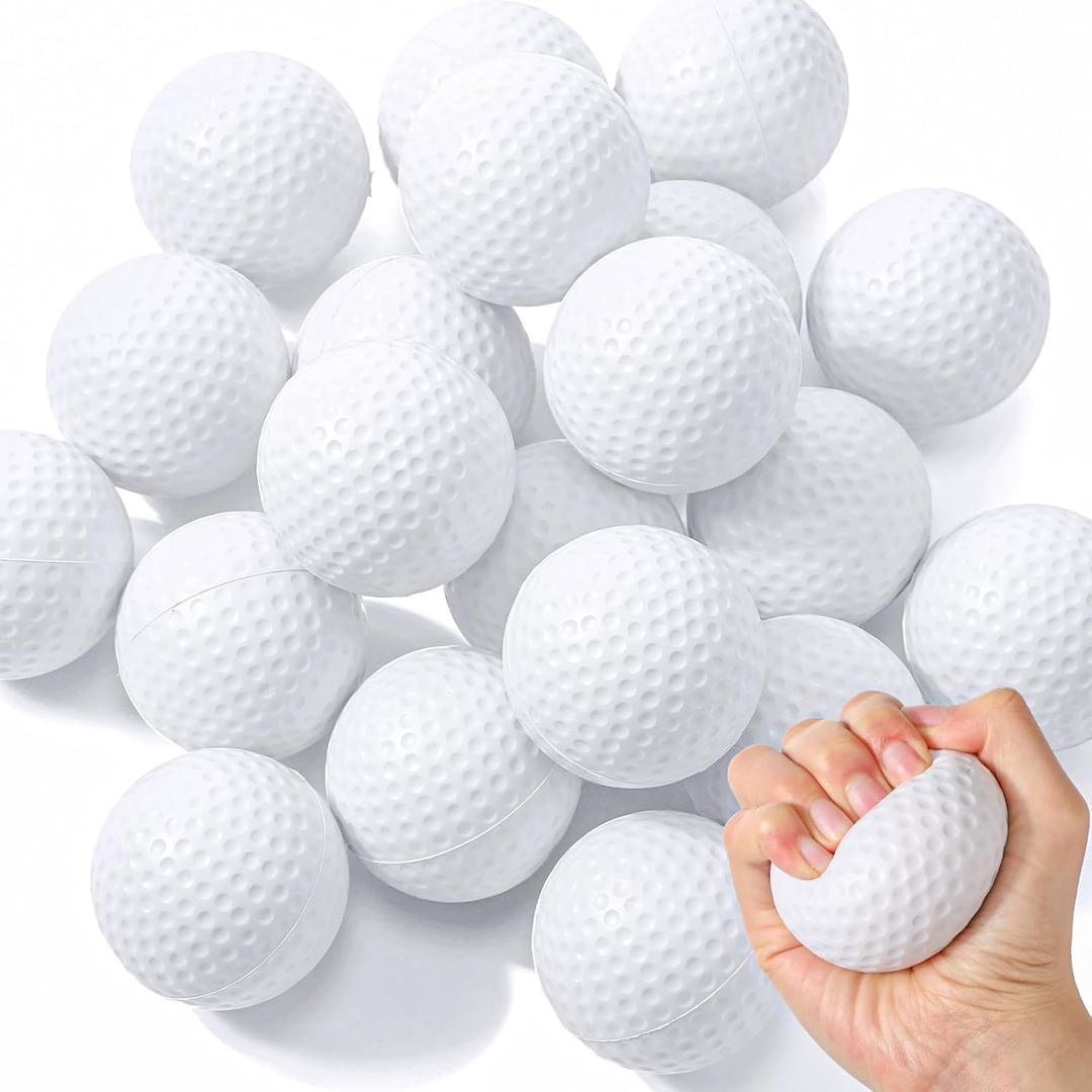 Libima Mini Golf Stress Ball Bulk Foam Practice Balls Stress Relief Sports Ball Training for Golf Birthday Party Favors Carnival Classroom Reward Indoor Outdoor (2.5 Inch, White)