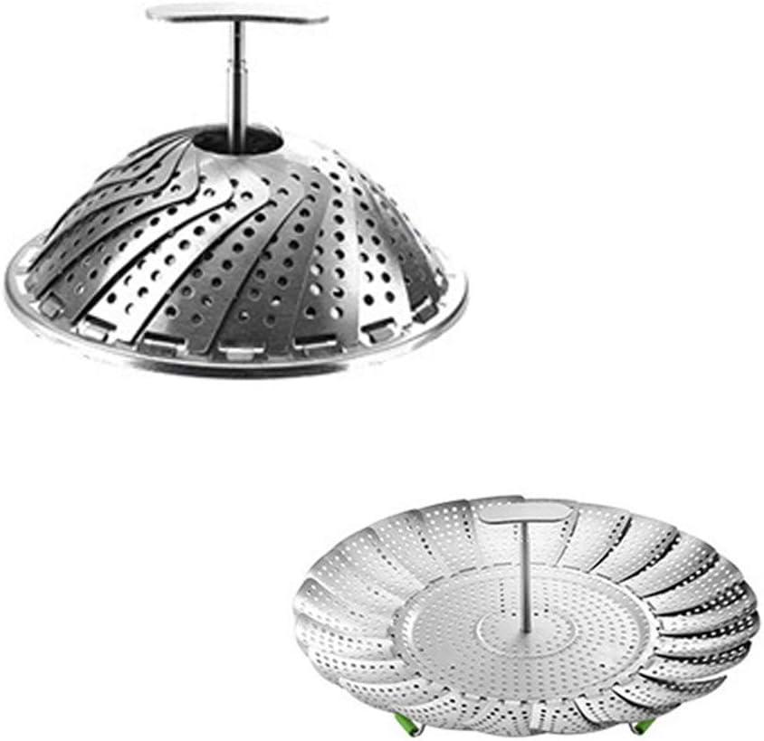 Stainless Steel Collapsible Steamer Basket - 9" Insert for Pots With Stainless Steel Handle