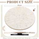 Large 16 Inch Mother of Pearl Lazy Susan for Table Top, Rotating Turntable Organizer Centerpiece Wood Round Spinning Tray for Countertop Kitchen Dining Housewarming Gift (Cream Sunlight)