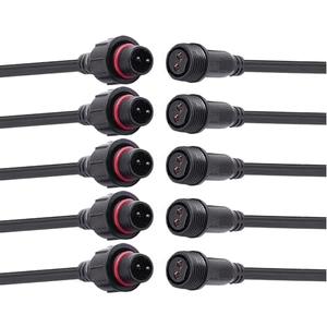 dstfuy Waterproof Connector 2 Wire,16AWG 2Pin Male Female Plug LED Connector with IP65,20CM Extension Cable for Car,LED Strip Lights (5Pairs)