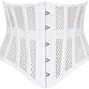 Heavy Duty Underbust Steel Boned Waist Trainer Cincnher Womens Waspie Mesh Corset, L