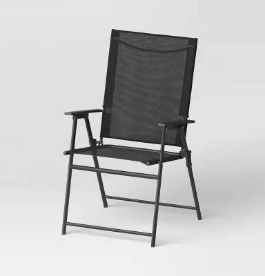 Sling Patio Dining Folding Chair Black - Room Essentials : Weather-Resistant, No Assembly, Metal Frame