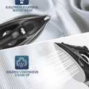 OMAIGA Steam Iron for Clothes, 1500W Iron with Rapid Heating, Non-Stick Ceramic Soleplate, Burst of Steam, Self-Cleaning, Auto-Off, Anti-Drip, 11.84oz Water Tank Ironing Clothes for Home, Black