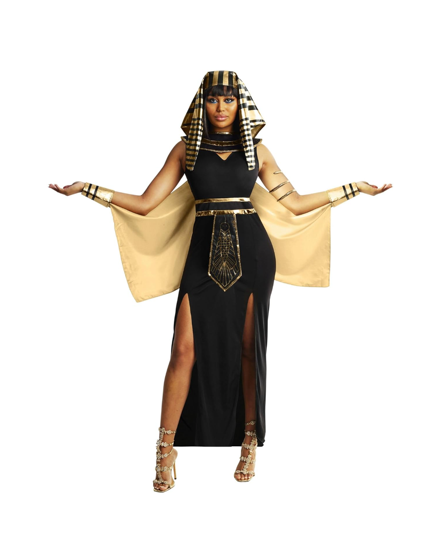Morph Queen Cleopatra Costume for Women - Egyptian Halloween Costume - Classic Cleopatra Dress for Parties, L