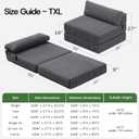Folding Sofa Bed Convertible 4 in 1 Sleeper Chair Gray Twin XL