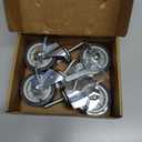 3 Inch Heavy Duty Stem Casters Swivel Wheels with Brake - 3/8" -16 x 1-1/2" (Stem Diameter 3/8", Stem Length 1-1/2"),Set of 4 with Locking Threaded Stem Caster Wheels - Load 600lbs (Grey)