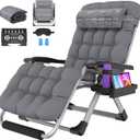 Suteck Oversized Zero Gravity Chair,500LBS 33In XXL Outdoor Recliner Chairs
w/Removable Cushion&Headrest, Camping Lounge Chair w/ Upgraded Lock&Footrest, Reclining Patio Chairs for Indoor Outdoor