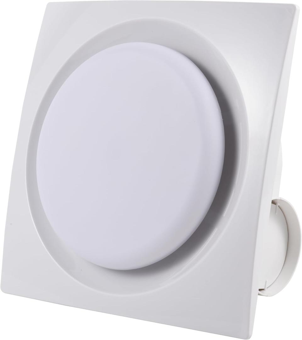 Bathroom Exhaust Fan with LED Light Ceiling Mount Ventilation Fan 90 CFM 1.0 Sones 4 Inch Duct Quiet Bathroom Vent Fan with Light Combo 5000K for Home Bath Office Hotel White (8Inches-Round) Bathroom Exhaust Fan with LED Light Ceiling Mount Ventilation Fan 90 CFM 1.0 Sones 4 Inch Duct Quiet Bathroom Vent Fan with Light Combo 5000K for Home Bath Office Hotel White (8Inches-Round)