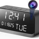 Clock Camera - WiFi Nanny Cam with 1080P HD Video, AI Motion Detection, Clear Night Vision, Dual-Band WiFi, Bluetooth Connectivity, Local & Cloud Storage  Indoor Security Camera for Home & Office