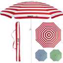BANZ Cabana Beach Umbrella UPF 50 - UV Protection Foil-Lined Portable Outdoor Umbrella for Sand with Screw-in Base & Tilt Pole - Lightweight Beach Shade & Patio Umbrella with Bag, 70.87 inches diameter, 78.74 height