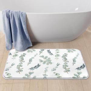 Britimes Bath Mat for Bathroom Plant Eucalyptus Herb Shaggy Bathroom Mat Non Silp Water Absorbent Bath Rug Soft Washable Floor Rug Leaves Green for Tub Showers Laundry Room Decor (1'5" x 2'6" (Rectangular)) Britimes Bath Mat for Bathroom Plant Eucalyptus Herb Shaggy Bathroom Mat Non Silp Water Absorbent Bath Rug Soft Washable Floor Rug Leaves Green for Tub Showers Laundry Room Decor (1'5" x 2'6" (Rectangular))