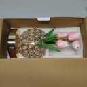 Tulip Crystal Flower Lamp Touch Lamp, Rechargeable Cordless Table Lamp, 3-Colour Infinitely Dimming Battery Powered Small Night Light, Gift for Mom for Valentine Day, Mothers Day, Xmas, Birthday (Pink)