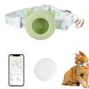 Cat Tracker Collar Breakaway Waterproof, for Airtag Holder, Pet Cat Tracking Collar (Green)