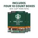 Starbucks K-Cup Coffee Pods, Medium Roast Hot or Iced Coffee, Pike Place Roast, 40 Keurig Pods (EXP 08/22/26)