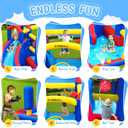 Bounce House Inflatable Bouncy House for Kids Indoor & Outdoor, 9 in 1 Water Bounce House with Slide, Bouncer, Climbing Wall, Inflatable Bouncy Castle for Backyard, Party, Room