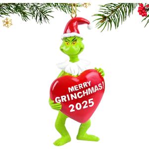 2025 Christmas Ornaments, 3D Christmas Hanging Ornament, Funny Christmas Tree Decorations, Hanging Accessories Outdoor Indoor Decor, Gift for Friends Families Neighbors (Green)