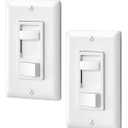 DEWENWILS Dimmer Switch for LED Lights, 600W Incandescent/Halogen and 150W CFL/LED, Single-Pole or 3-Way Dimmer Light Switch, ETL cUL Listed, White, 2 Packs