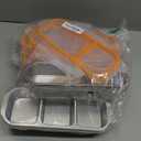 8 Pcs Stainless Steel Snack Containers with Leak Proof Lids, 2/3 Compartments Metal Bento Lunch Box, Reusable Divided Food Storage Container for Adults Home Travel Work(Orange)