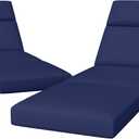 2 Pcs Chaise Lounge Cushions Outdoor, 72 x 21 x 4 Inch Lounge Chair Cushions for Outdoor Furniture - Waterproof Lounge Patio Replacement Cushion, 4In Fade-Resistant ThickPatio Chaise Lounge Cushion, Navy Blue
