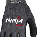 MCR Safety Ninja Wave N96780XXL Work Gloves, 13 Gauge Dyneema Diamond Technology Shell, Nitrile Wave Coated Palm & Fingertips for Excellent Cut and Abrasion Resistance, Cool Touch Comfort, XX-Large
