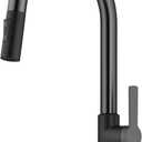 KRAUS Oletto High-Arc Single Handle Pull-Down Kitchen Sink Faucets in Spot Free Black Stainless Steel, Kitchen Faucets with Pull Down Sprayer, KPF-2820MBSFSB