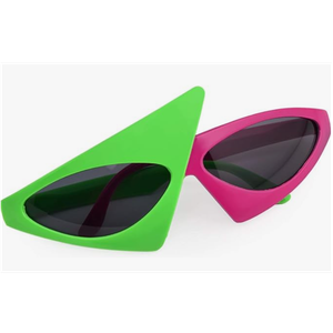 Novelty Party Sunglasses 80s Asymmetric Glasses Neon Glasses for Hip Hop Dance Halloween Party