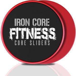 Core Sliders for Working Out, Dual Sided Exercise Gliding Discs for Use on All Surfaces, Ultimate Core Trainer, Light and Portable, Gym & Home Total Body Workout Equipment (Cherry Red)