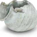 Abbott Collection Tipped Urn Planter - Cement Indoor and Outdoor Planter Pot - Grecian Ornamental Vase for Flowers and Succulents - Grey (6" H, 4" Opening)