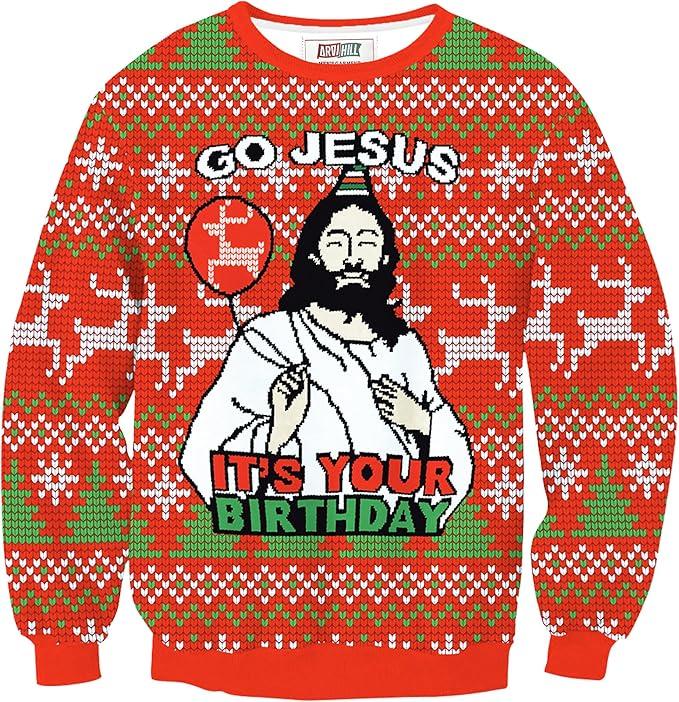 IFFEI Ugly Christmas Sweaters for Women Mens Funny Holiday Jumper Outfit Unisex Novelty Knit Pullover Sweaters, Size: XXL