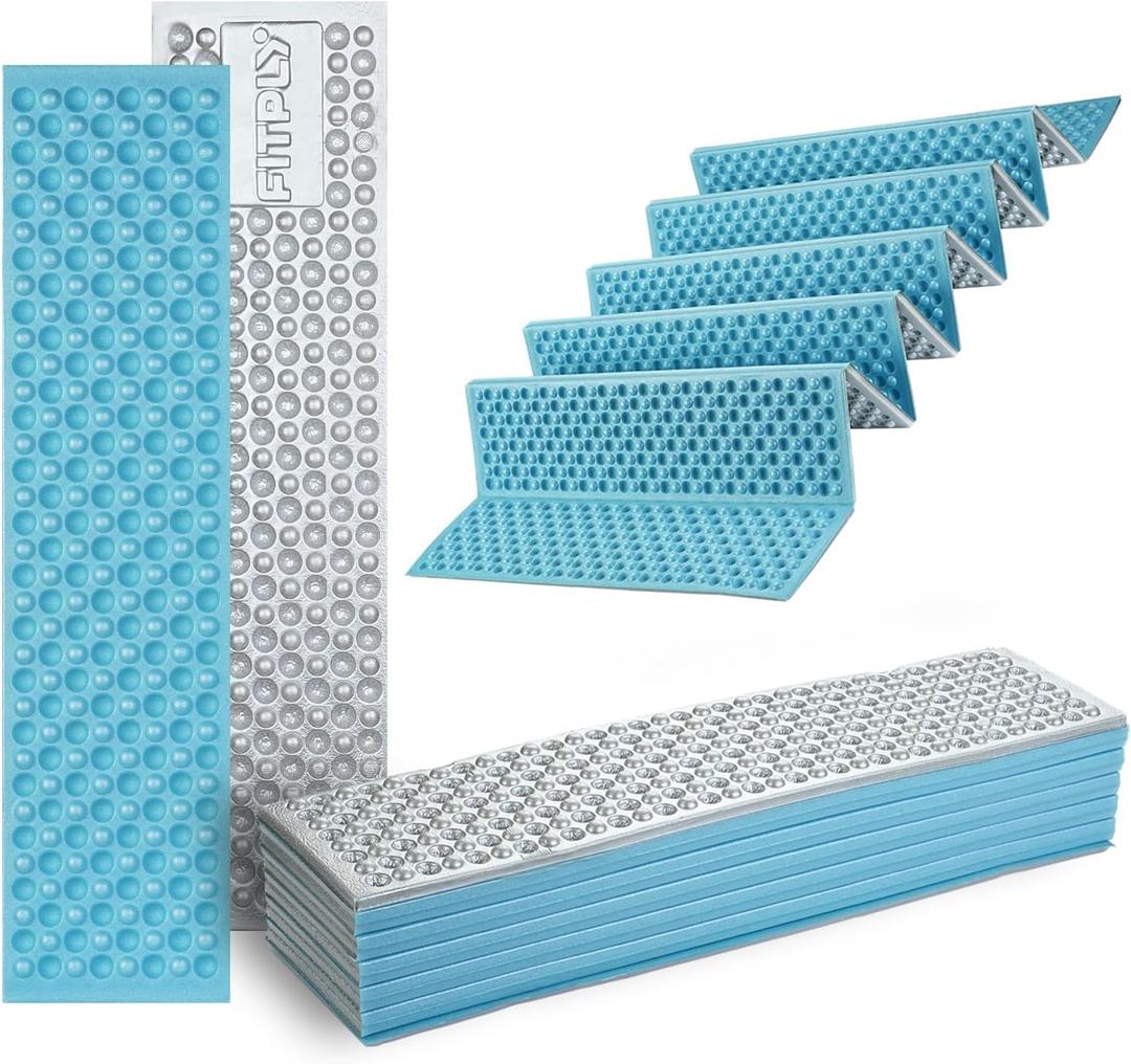 Ultralight Foam Sleeping Pad, Waterproof Closed Cell Foam Pad for Superior Insulation, Folding Sleeping Mat for Compact Storage, Foldable and Portable for Hiking and Camping (Blue)