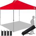 Eurmax USA NOMATTER ONE-Person Open&Close 10x10ft Pop Up Canopy TentPortable Shelter Canopy for Outdoor EventsInstant Canopies, Temporary Sunshade,Bonus 4 Sand Bags(Red)