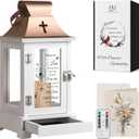 Memorial Lantern with Drawer for Keepsakes, Sympathy Funeral Gifts for Loss of Loved One Father Mother, Sympathy Lantern Bereavement Gifts in Memory of Loved One