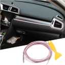 Osilly Car Interior Moulding Trim Strips, 33Ft/10M Universal Electroplating Decoration Filler Insert Strips, Styling Dashboard DIY Flexible Strip, Garnish Accessory with Installing Tool (Pink)