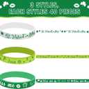 St. Patrick's Day Silicone Bracelet Green Shamrock Rubber Wristbands Bracelets Lucky Clover Silicone Bracelets for Irish Party Favor Supplies Decorations Gifts, 40 Pcs
