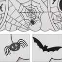 2 x Simplebrand Fall Halloween Table Runner 70 Inches Long, Cutwork Embroidered Black Spiders, Bats and Skull Dresser Scarf for Home Dining Holiday Autumn Halloween Thanksgiving Decor, 13 x 70 Inch
