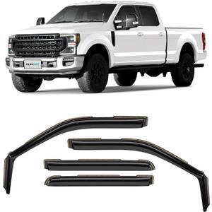 CLIM ART in-Channel Incredibly Durable Rain Guards Compatible with F250 to F550 Super Duty 2017-2022 Crew Cab, Original Window Deflectors, Vent Window Visors, Vent Deflector, 4 pcs.- 617198