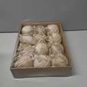 RoseCraft 12PCS Christmas Ball Ornaments, 3.14"/80MM Boho Shatterproof Linen Ornaments for Christmas Tree Hanging Decorations, for Home Rustic Party Farmhouse Xmas Decor.