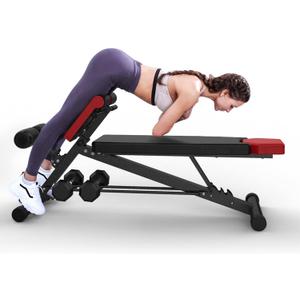 Finer Form Multi-Functional Weight Bench for Full All-in-One Body Workout  Versatile Adjustable Workout Bench for Home Gym. Fitness equipment perfect for Back HyperExtension, Bench Press, Roman Chair Exercise, Sit up. Adjusts to Decline or Flat Bench.