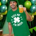 St Patricks Day Shirt Men Green Shamrock Irish Tshirts Short Sleeve Funny Graphic Tee Tops (Green, XL)