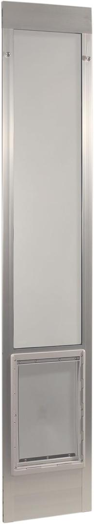 Ideal Pet Products Aluminum Pet Patio Door, Adjustable Height 77-5/8" to 80-3/8", 15" x 20" Flap Size, Mill/Silver