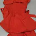 Girls Elegant Ruffle Back Tie Dress Size 4-15 Years Old (10-11 Years, Red)