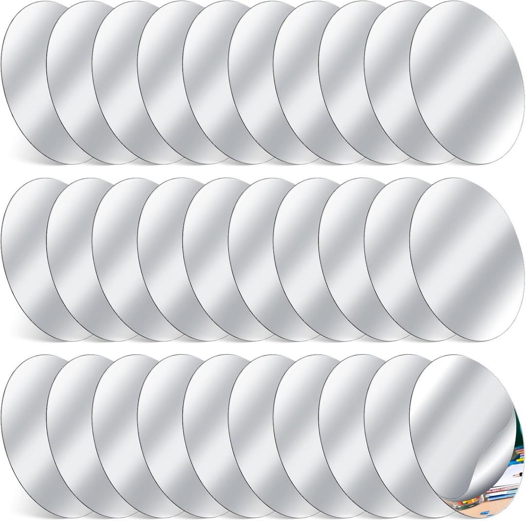 Dandat 30 Pcs Small Mirror for Kids 4 x 6 Inch Oval Shatter Proof Toddler Plastic Mirror for Classroom Decoration Bath DIY (Classic Color)