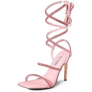 DREAM PAIRS High Heels Stilettos for Women - Strappy Gladiator Sexy Square Toe Open Toe Dressy Pumps Sandals Size 7