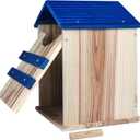 Screech Owl House, Large Handmade Wooden Owl Boxes for Outside with Mounting Screws, 10" x 10" x 14" Easy Assembly Required Nesting Box for Outdoors, Cozy House for Lovely Birds