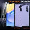 SPIDERCASE for Samsung Galaxy A15 5G Case,[12 FT Military Grade Drop Protection] 2 Pack [Glass Screen Protector + Camera Lens Protector] Heavy Duty Shockproof Case for Samsung A15 5G,Purple