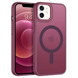 GaoBao Magnetic for iPhone 12 Case & iPhone 12 Pro Case, [Compatible with Magsafe] Slim Fit Shockproof Translucent Matte Protective Women Men Girls Boys Case Cover for iPhone 12/12 Pro 6.1'', Burgundy