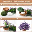 ZFProcess Artificial Flowers Hanging Baskets, Multicolor 12 Bundles Faux Flower Outdoor Hanging Basket Spring Summer Decoration, Fake Flowers Plants for Porch Patio Balcony Home Yard Decor (Purple)