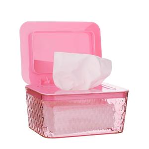 Wipes Dispenser, One-Handed Operation Wipe Holder for Baby & Adult, Seal-Designed Wipes Container for Bathroom Keep Diaper Wipes Fresh (Pink)