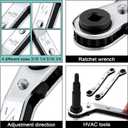 4 x 2pcs Large & Small CT122 Hvac Service Wrench, AC Refrigeration Wrench with 2 CT-122E Screw Conversion Adapter Square Ratchet Wrench for Daily Home Repairing Tool